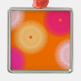 orange & pink pop colour metal ornament