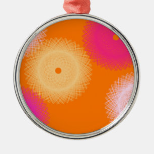 orange & pink pop colour metal ornament