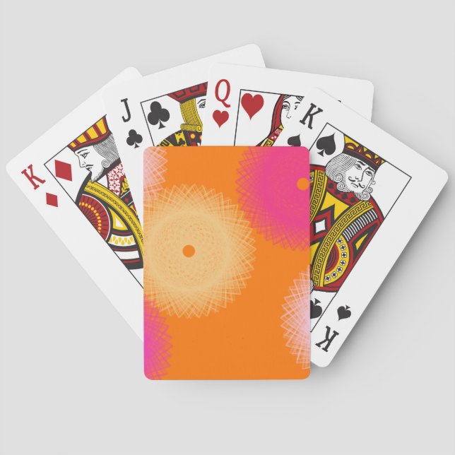orange & pink pop colour playing cards (Back)