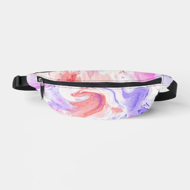 Orange Pink Purple Tie Dye Pattern Fanny Pack (Front)