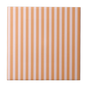 Orange Pink Stripes Pattern Minimal Modern Tile