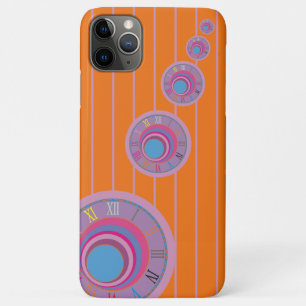 Orange Pink Stripes Swirl Clock Circles Colourful  iPhone 11 Pro Max Case