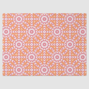 Orange & Pink Stylish Mosaic Geometric Pattern Tissue Paper
