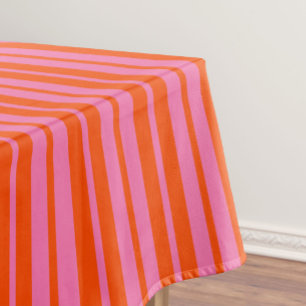 Orange Pink Stylish Stripes Pattern Design  Tablecloth