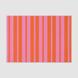 Orange Pink Stylish Stripes Pattern Design Tissue Paper