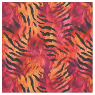 Orange & Pink Tiger Stripes Fabric