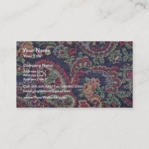 Orange Pink, white and green flowers with paisley Business Card