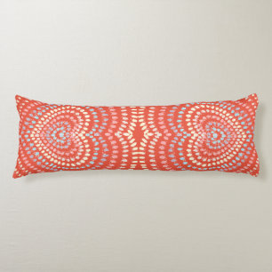 orange pink yellow blue Concentric Hearts Rainbow Body Pillow