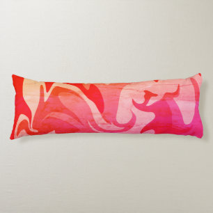 Orange/Pink/Yellow Marble Print Body Pillow