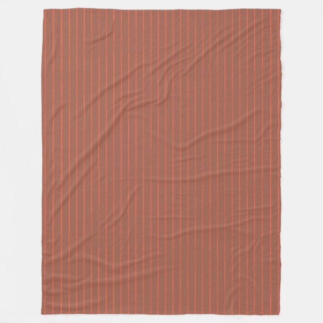 Orange pinstripes fleece blanket (Front)