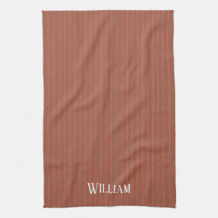 Orange pinstripes kitchen towel