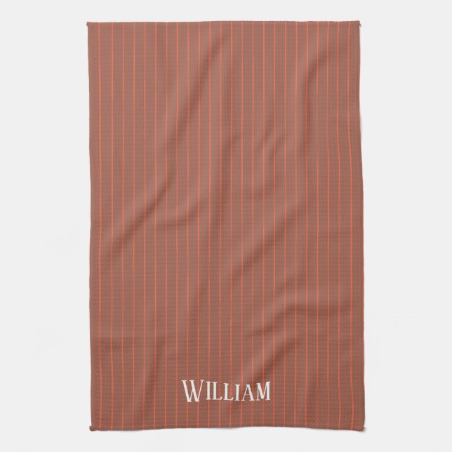 Orange pinstripes kitchen towel (Vertical)
