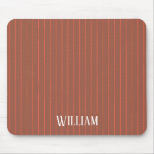 Orange pinstripes mouse pad