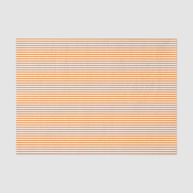 Orange Pinstripes Stripes Tissue Paper (Front)