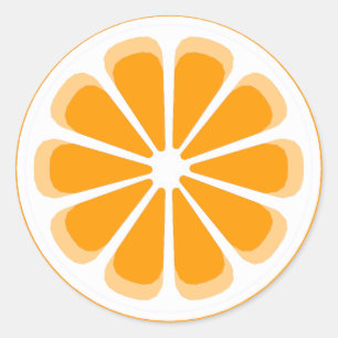 orange pinwheel classic round sticker