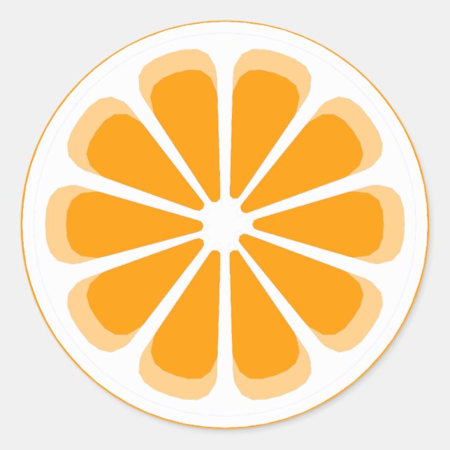 orange pinwheel classic round sticker (Front)
