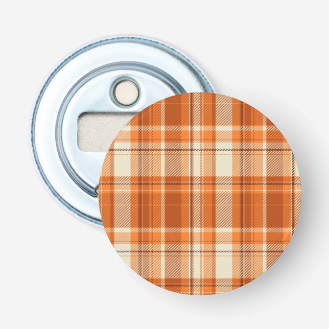 Orange plaid bottle opener (Front)
