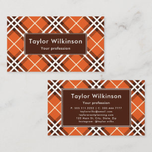 Orange Plaid Business Card