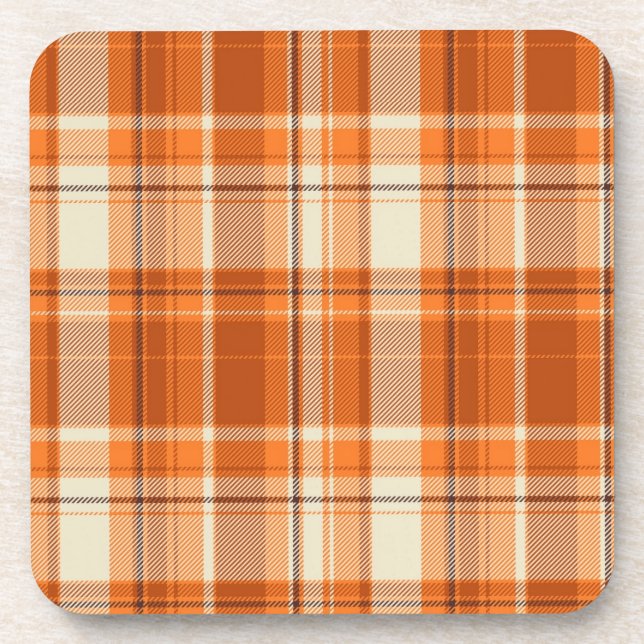 Orange plaid coaster (Front)