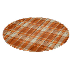 Orange plaid cutting board