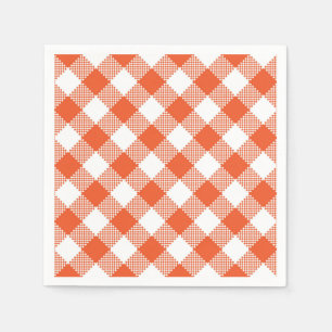 Orange Plaid Fall Country Pattern Napkin