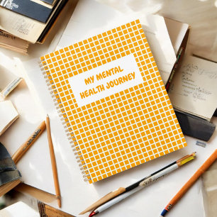 Orange Plaid Gingham Planner Mental Health Quote