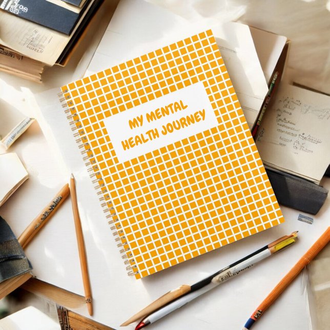 Orange Plaid Gingham Planner Mental Health Quote (Creator Uploaded)