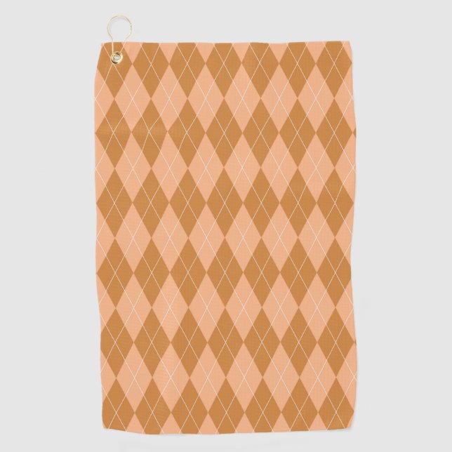 Orange Plaid Golf Towel (Front)