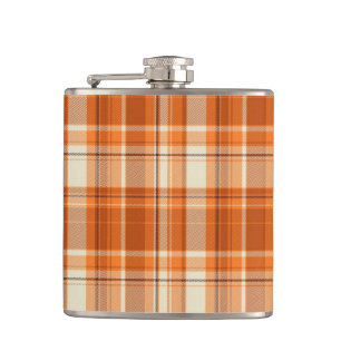Orange plaid hip flask