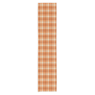 Orange plaid short table runner