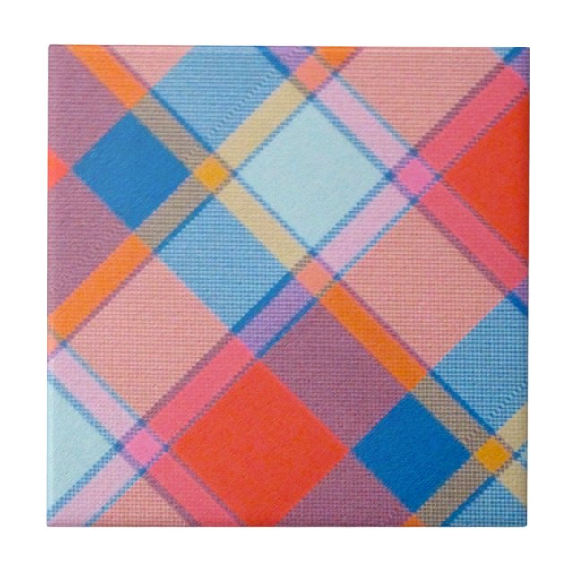 Orange Plaid Tile (Front)