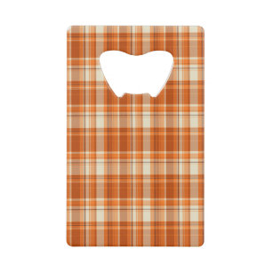 Orange plaid wallet bottle opener