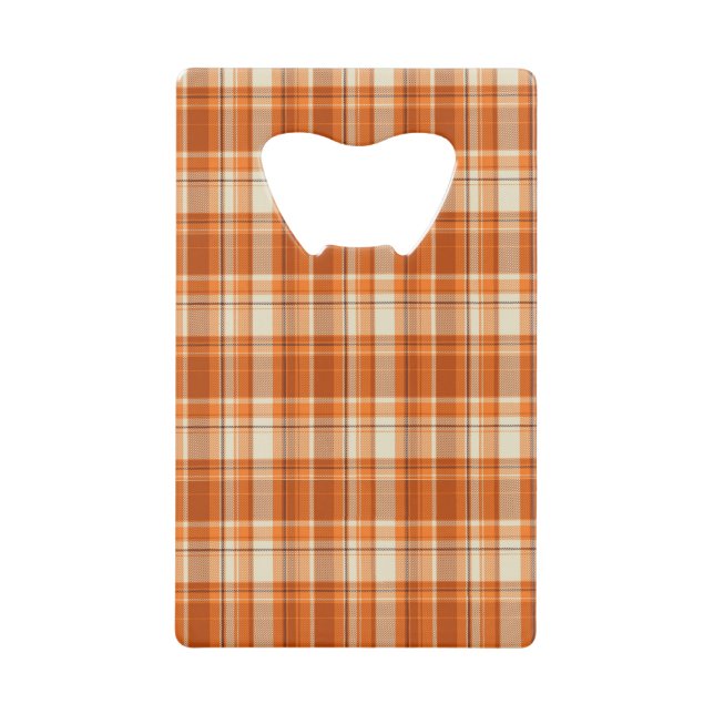 Orange plaid wallet bottle opener (Front)