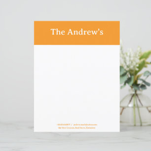 Orange Plain Simple Stationary Paper
