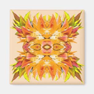 ORANGE PLANT - Digital Fractal Art - Magnet