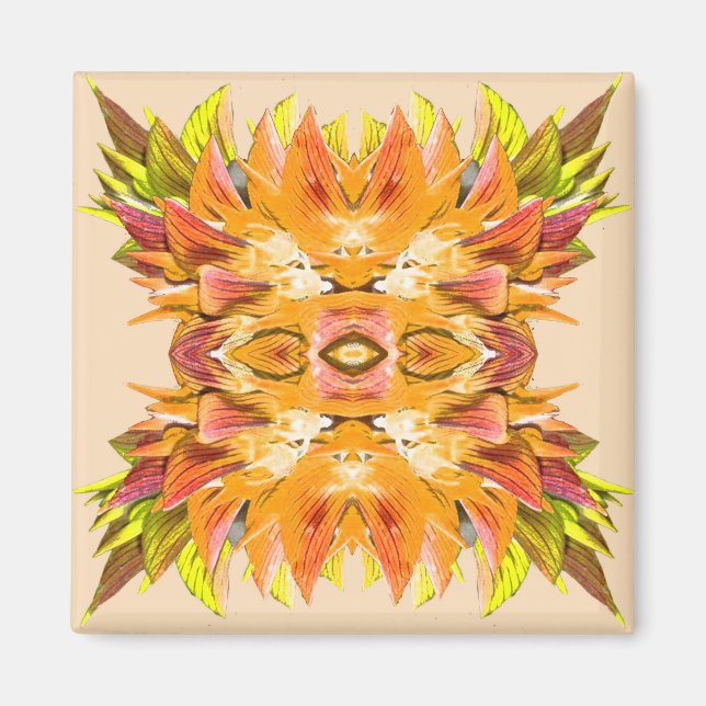 ORANGE PLANT - Digital Fractal Art - Magnet (Front)
