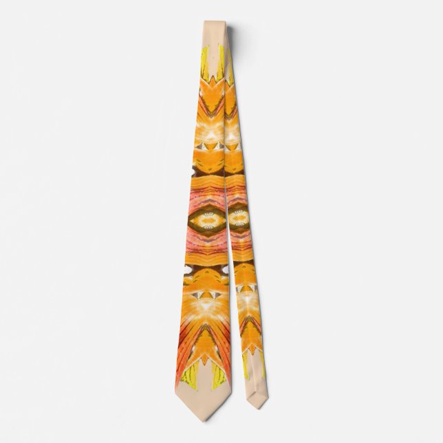 ORANGE PLANT - Digital Fractal Art - Tie (Front)