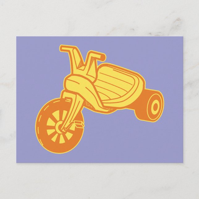 Orange Plastic Tricycle Graphic Postcard (Front)