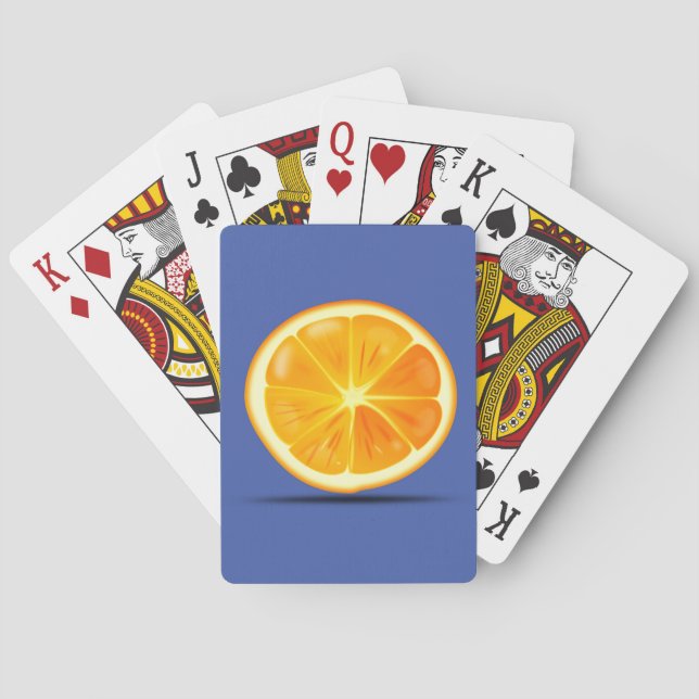 Orange Playing Cards Fruit - Choose Colours (Back)