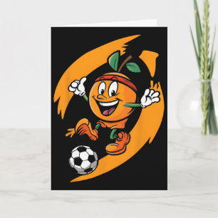 Orange Playing Soccer Card