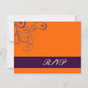 Orange + Plum Swirls/RSVP nécessite 5 invitations 