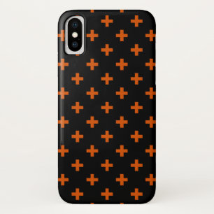 Orange polka crosses on black Case-Mate iPhone case