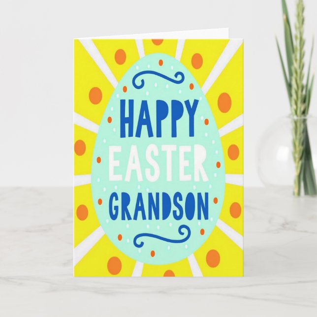 Orange Polka Dot Easter Card (Front)