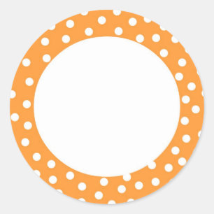 Orange polka dot label