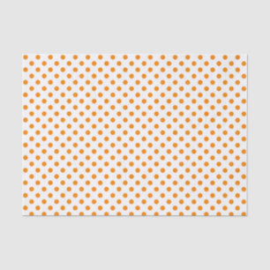 Orange Polka Dot on White Tissue Paper