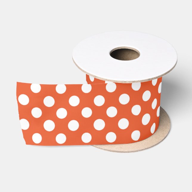 Orange polka dot ribbon satin ribbon (Spool)