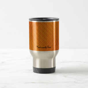 Orange polka dots on orange background travel mug