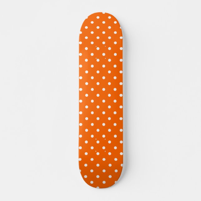 Orange Polka Dots Skateboard Deck (Front)