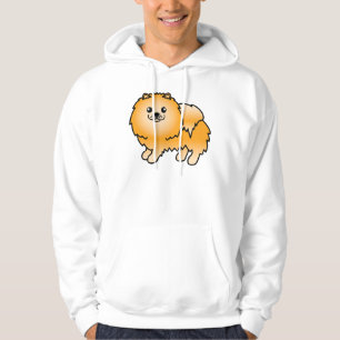 Orange Pomeranian Cute Cartoon Dog Hoodie