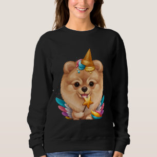 Orange Pomeranian Ice Cream Unicorn Sweatshirt